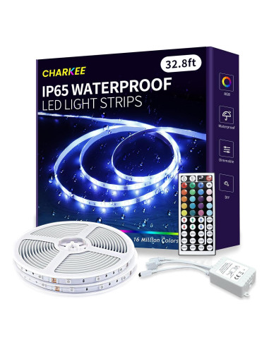 Tiras de Luz LED RGB Impermeables CHARKEE 10m con Control Remoto