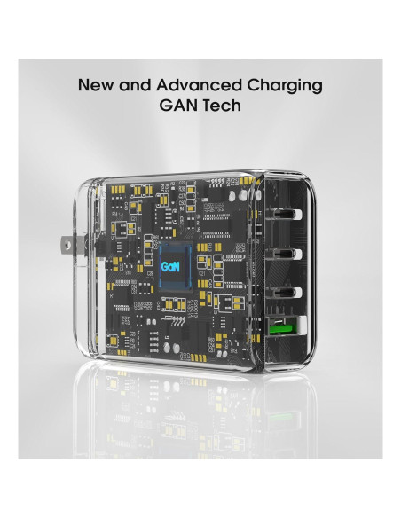 Cargador Rápido USB-C 100W 4 Puertos GaN - Compatible con MacBook, iPhone, Galaxy