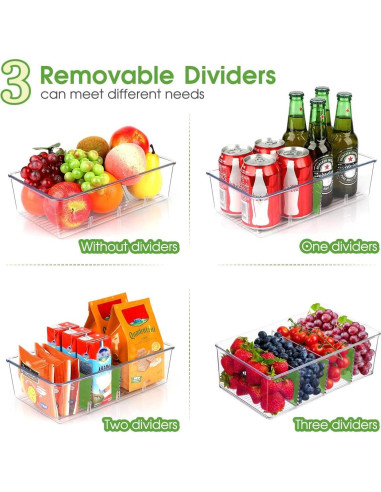 Organizador de Snacks ZIZOTI 2 Paquete con 3 Divisores 28.4x16x8cm