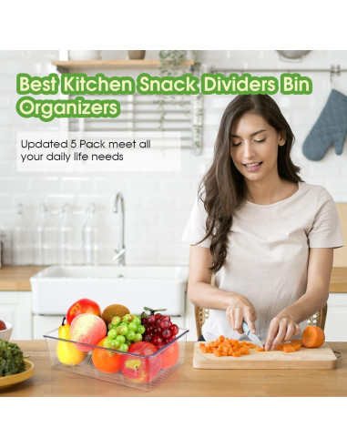 Organizador de Snacks ZIZOTI 2 Paquete con 3 Divisores 28.4x16x8cm