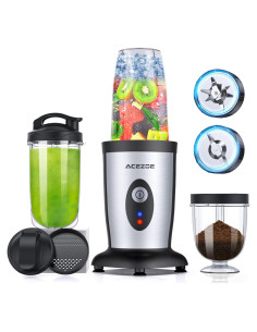 Batidora Personal Acezoe 850W 5 en 1 con 2 Botellas 500ml