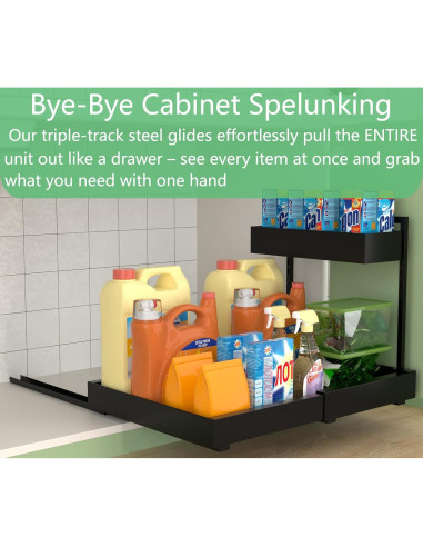 Organizador Bajo Fregadero Alldrmtrue Expandible 2 Niveles Negro