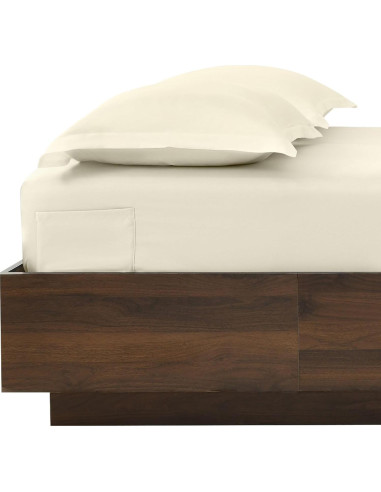 Sábana Ajustable NATUREFIELD King 100% Rayón Bambú Marfil