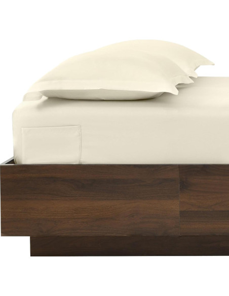 Sábana Ajustable NATUREFIELD King 100% Rayón Bambú Marfil