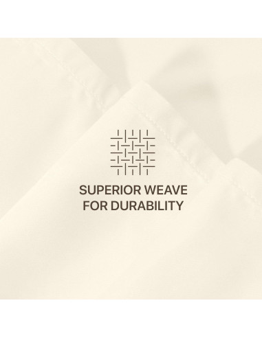 Sábana Ajustable NATUREFIELD King 100% Rayón Bambú Marfil