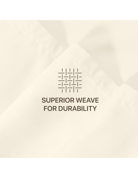 Sábana Ajustable NATUREFIELD King 100% Rayón Bambú Marfil