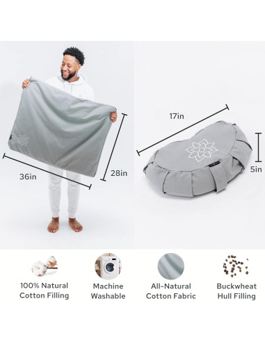 Conjunto de Cojín de Meditación Mindful Modern - Algodón y Trigo Sarraceno