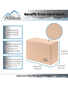 Bloque de Yoga de Corcho Mayor Altura 21.8x10.2x14.7cm 2