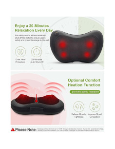 Cojín Masajeador Shiatsu UGift con Calor y Control Remoto 2