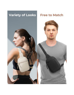 Bolso Bandolera CHOLISS A02 Marfil, Mochila Cruzada Impermeable 2