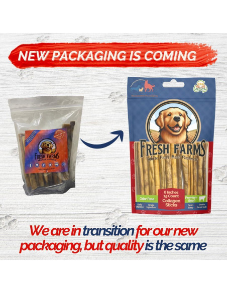 Palitos de Colágeno Natural Fresh Farms 15 cm - Masticables Saludables