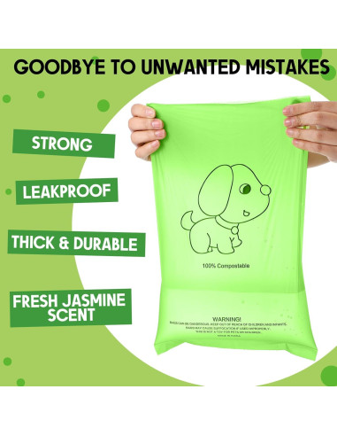 Bolsas Compostables para Perros Fullhawl 360 Unidades 23x33cm