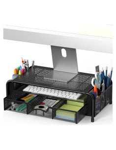 Soporte para Monitor Simple Houseware con Cajón Extraíble Negro