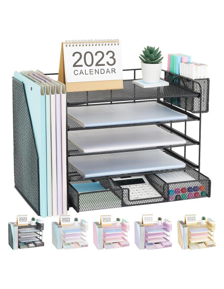 Organizador de Escritorio Gugsey 5 Niveles Metal Negro Organizador de Escritorio Gugsey 5 Niveles Metal Negro