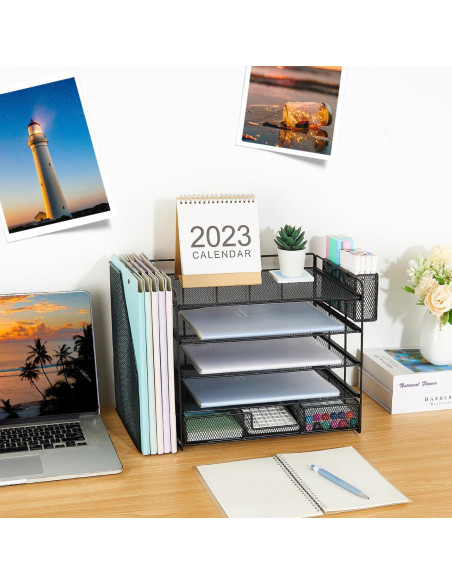 Organizador de Escritorio Gugsey 5 Niveles Metal Negro Organizador de Escritorio Gugsey 5 Niveles Metal Negro