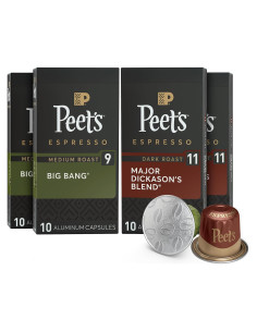 Cápsulas de Espresso Peet's Coffee - 40 Cajas Compatibles Nespresso