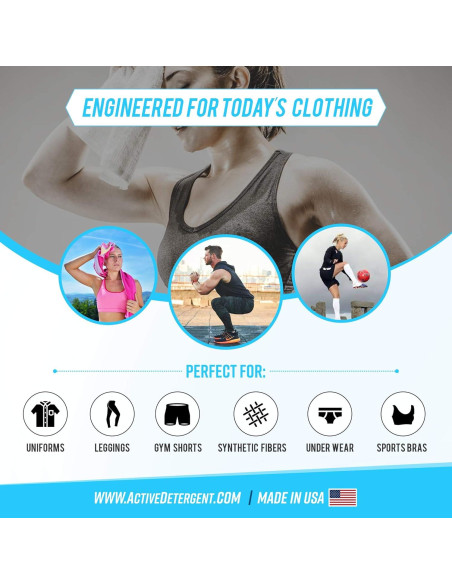 Detergente en Polvo ACTIVE para Ropa de Ejercicio 90 Cargas