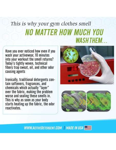 Detergente en Polvo ACTIVE para Ropa de Ejercicio 90 Cargas
