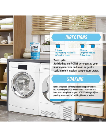 Detergente en Polvo ACTIVE para Ropa de Ejercicio 90 Cargas