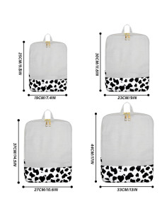 4 Cubos de Empaque BHAHB para Viaje - Diseño Vaca Blanco y Negro 2