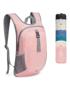 Mochila de Senderismo Plegable G4Free 12L Rosa Ligera