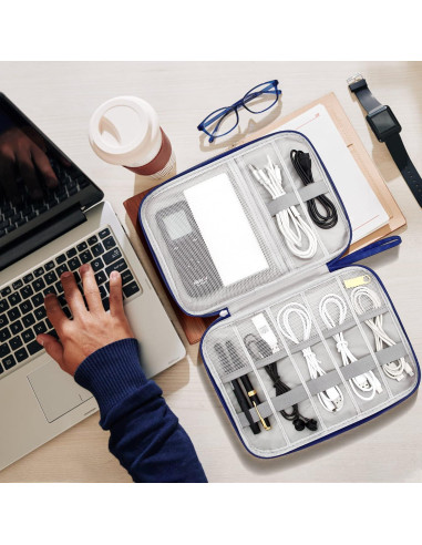 Organizador de Cables Electrónicos YOUBDM Azul Marino 27.8x20cm