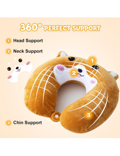 Almohada de Viaje Cirorld para Niños 9-12 Años Espuma Memoria 2