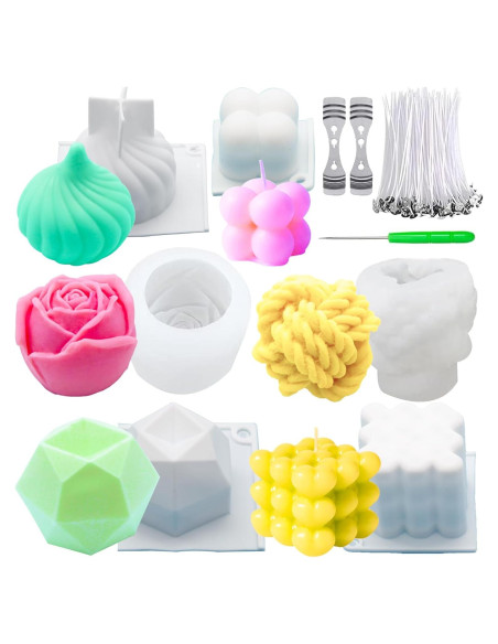 Juego de Moldes de Silicona para Velas JOJOPLAY 6 Piezas