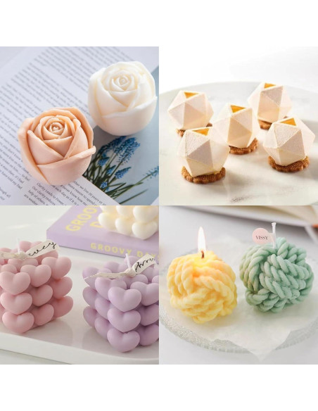 Juego de Moldes de Silicona para Velas JOJOPLAY 6 Piezas