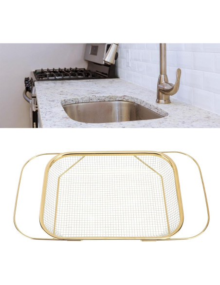 Colador Sobre Fregadero Mumusuki de Acero Inoxidable 46cm Dorado