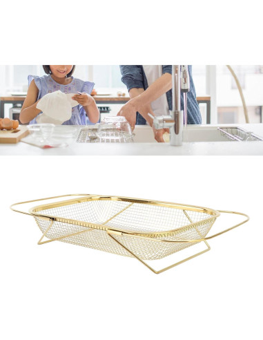Colador Sobre Fregadero Mumusuki de Acero Inoxidable 46cm Dorado