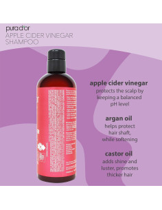 Champú de Vinagre de Sidra de Manzana PURA D'OR 473 ml - Biotina y Aceite de Ricino 2