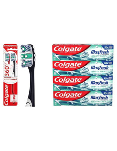 Cepillo de dientes Colgate 360 Optic White + Pasta Max Fresh 4x180g
