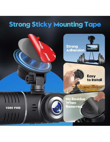 Pads Adhesivos Doble Cara Pormkig 5pcs 63mm para Soporte de Coche