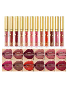 Conjunto de lápiz labial líquido PRALOVIXAE 12 colores mate