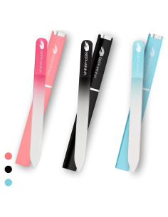 Paquete de 3 limas de cristal SEPHANNA para uñas naturales