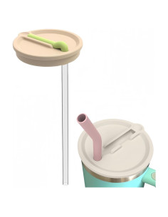 2 Tapas de Silicona para Vaso Stanley Quencher 40oz Beige