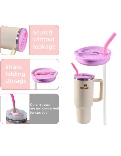 2 Tapas de Silicona para Vaso Stanley Quencher 40oz Beige 2