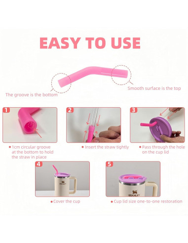 2 Tapas de Silicona para Vaso Stanley Quencher 40oz Beige