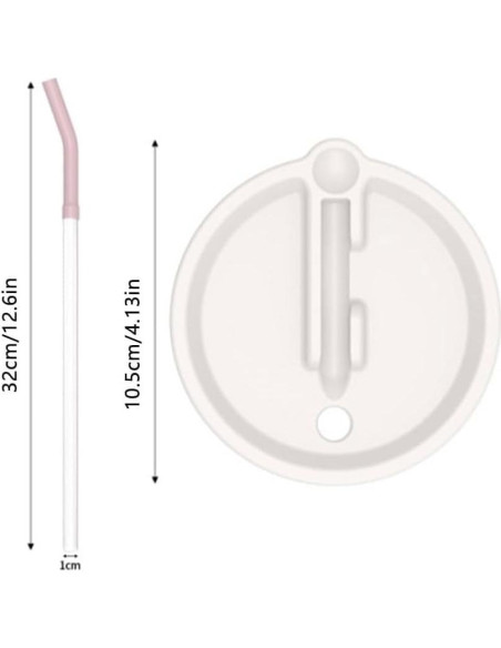 2 Tapas de Silicona para Vaso Stanley Quencher 40oz Beige