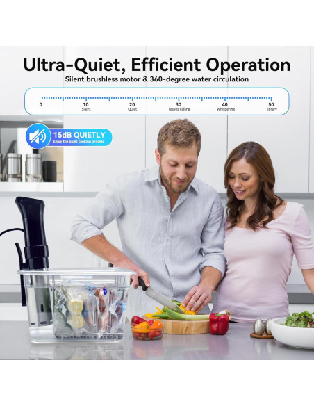 Cocedor Sous Vide ROEDEER 1100W con Pantalla Táctil y Control Preciso