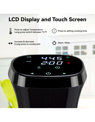 Cocedor Sous Vide ROEDEER 1100W con Pantalla Táctil y Control Preciso