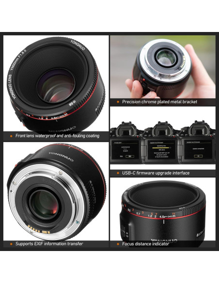 Lente Prime Yongnuo YN50mm F1.8 II para Canon - Enfoque 0.35m Lente Prime Yongnuo YN50mm F1.8 II para Canon - Enfoque 0.35m