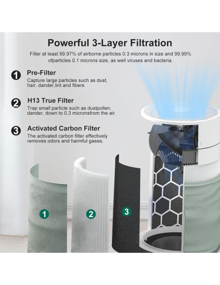 Filtro de Reemplazo Blue Pure 211i Max - 2 Paquete H13 Alta Eficiencia