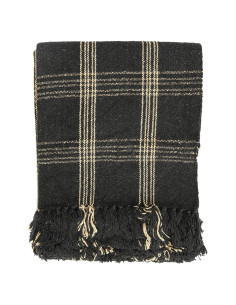 Manta Tejida de Algodón Reclamado con Flecos 152x127 cm