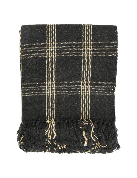 Manta Tejida de Algodón Reclamado con Flecos 152x127 cm