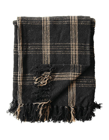 Manta Tejida de Algodón Reclamado con Flecos 152x127 cm