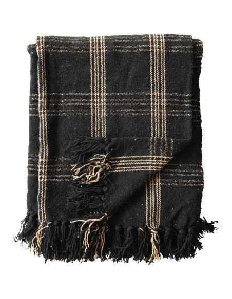 Manta Tejida de Algodón Reclamado con Flecos 152x127 cm