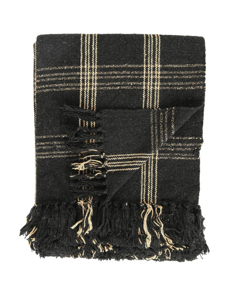 Manta Tejida de Algodón Reclamado con Flecos 152x127 cm