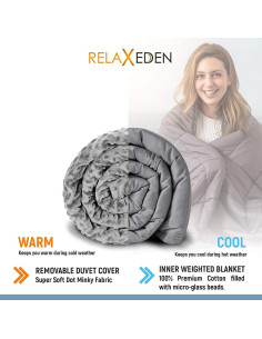 Manta con peso RelaxEden 6.8 kg 152x203 cm con funda lavable 2